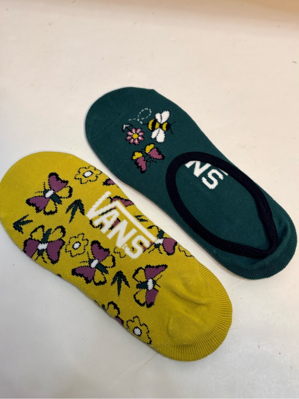 Vans Canoodle No-Show Floral Sock Set in Mustard & Teal size 6.5-10 Medium